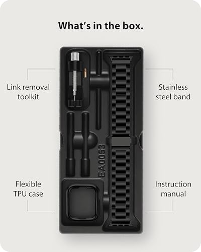 Fullmosa Correa Compatible Con Apple Watch 44mm 46mm 45mm 49mm 40mm 42mm 41mm 38mm,Pulsera Acero Inoxidable con Case Para iWatch Ultra SE 3 2 1/Series 11/10/9/8/7/6/5/4/3/2/1,44mm 42mm 45mm Negro