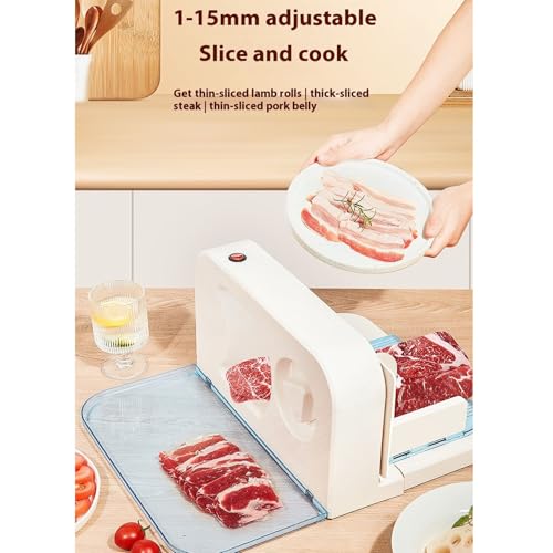 Electric Slicing Machine for Deli Meat, Bread and Cheese Meat Slicers with Removable Ø190 Mm Stainless Steel Cutter 0-15 Mm Adjustable Thickness Suitable for Home and Commercial Use - Image 4