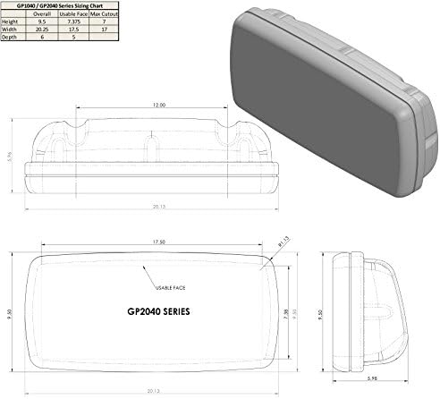NavPod GP2040-08 SystemPod Pre-Cut for Simrad NSS8/B&G Zeus Touch 8 and Extra Space for 12" Wide Guard