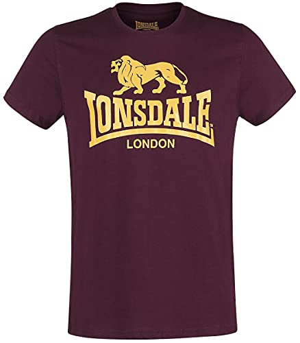 Lonsdale London Logo Männer T-Shirt rot L 100% Baumwolle Basics, Casual Wear, Streetwear