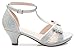 Olivia K Girl's Glitter Leatherette Open Toe Strappy Ankle T Strap Kitten Heel Sandal (Toddler/Little Girl), Silver Y3