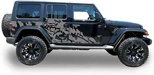 Decal Sticker Vinyl Big Side Door Splash Compatible with Jeep Wrangler JL JK 2007-2019 - Present (952)