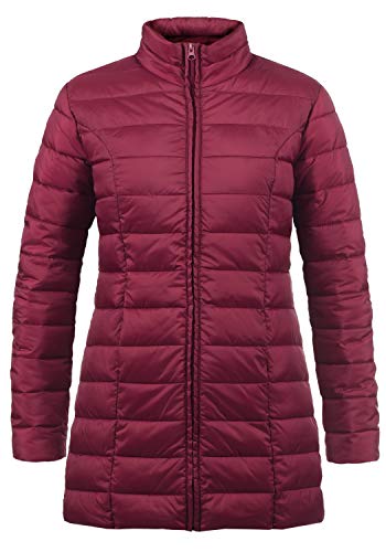 JACQUELINE de YONG by Only Britt Chaqueta Acolchada De Plumas Abrigo Parka para Mujer con Cuello Redondo, tamaño:M, Color:Red Plum