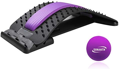 SUNANTH Back Stretcher and Massage Ball Set, Lumbar Stretching Device with 3Adjustable Settings for Upper and Lower Back Pain Relief, Spinal Pain Relieve,Herniated Disc, Spinal Stenosis¡­