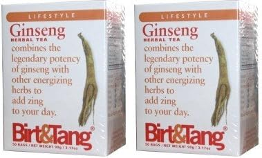 (2 Pack - Birt & Tang - Ginseng Herbal Tea | 50 Bag | 2 PACK BUNDLE