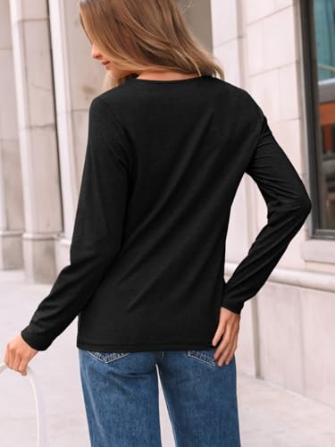 Foto de AUTOMET Camisas de manga larga para mujer, plisadas, elegantes, casuales, de negocios, a la moda, túnica básica (imagen 5)