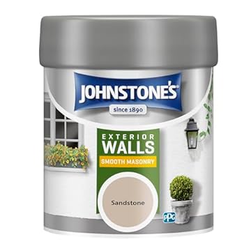 Johnstone’s – Exterior Smooth Masonry Paint - Tester Pot – Sandstone – Up to 15 Years Protection – Weather & Dirt Resistant – 12m2 Coverage Per Litre - Dry in 1-2 Hours – 225 ml