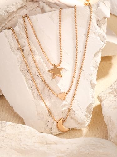 Image of Yellow Chimes Valentine Gift for Girls Multi Layered Chain Necklace for Women | Fashion Gold Plated Choker Necklace | Multilayered Chain Necklace for Women | Birthday Anniversary Gift For Girlfriend