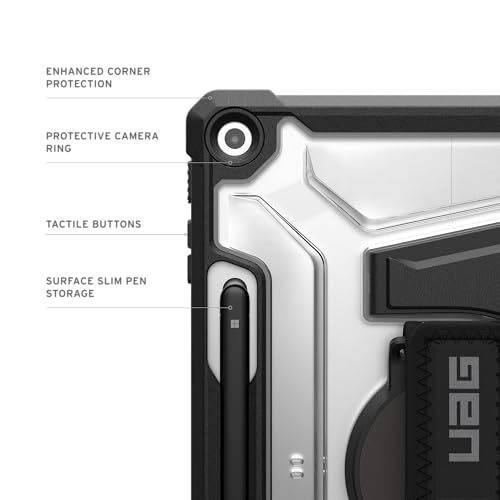 Image of Urban Armor Gear UAG Surface Pro 12 inch Case, Plasma Feather-Light Rugged Protective Case /Cover Designed for Surface Pro 1st Edition 12 inch (2025) with Built-in Kickstand Hand & Shoulder Strap - Ice /Black
