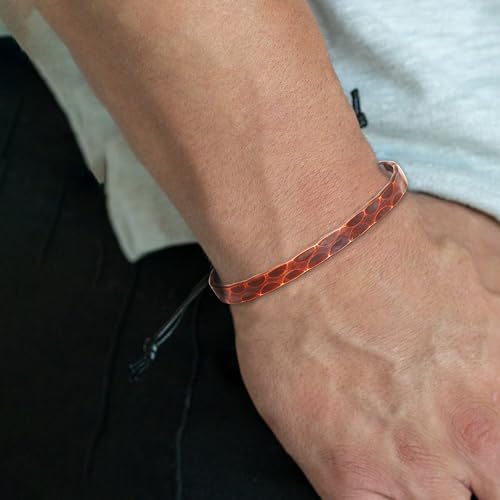 Image of Art Of Creation Pure Copper Bracelet handmade Solid Cuff for Men and Women Plain Bangle Adjustable Carpal Kada | for Unisex