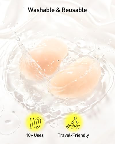Image of Niidor Nipple Covers for Women with Lifting Seamless Reusable Silicone Breast Petals Round