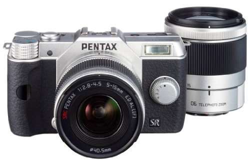 Pentax Q10 Kit compact hybride 12,4 Mpix Argent + Objectif 5-15 mm f/2.8-4.5 + 15-45 mm f/2.8