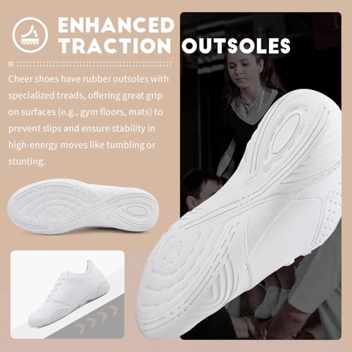 ziitop Cheer Shoes Girls Kids Youth White Cheerleading Shoe Sneakers Athletic Training Dance Walking3