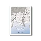  Personalisiertes Poster Landkarte Stadtplan Städte-Karte als Herz Geschenk Partner Männer, schwarz/weiß Jahrestag Hochzeit\