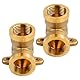 2 Stück 1/2 Wanddose Messing Bogen, 1/2 Zoll Wandscheibe, DN15 Wandwinkel Verteiler 90 Grad Gewinde Fitting mit Innengewinde, 1/2 Zoll IG x IG Fittingteile Wasser Wandanschluss