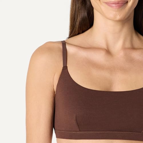 Image of Amazon Essentials Women's Cotton Jersey Scoop Bralette, Pack of 2