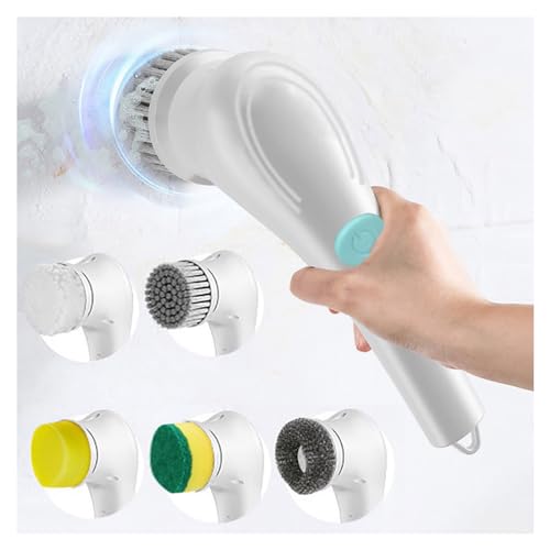 Electric Rotary Cleaning Brush, Household Rechargeable Power Cleaner, Upgraded Hand Brush with 5 Replaceable Multi-Purpose Cleaning Brush Heads