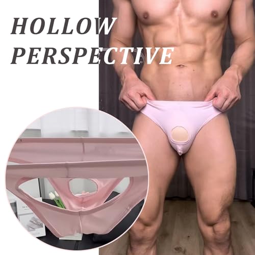 Meshal Men's Mesh Underwear with U-Pouch Design Breathable Open Front & Back Bikini Briefs2