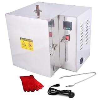 DOJOEUU 1500W Jewelry Casting Burnout Furnace Oven, 800°C Wax/Plaster Mold Oven with Pliers and Gloves, Digital Temperature Control, Electric Kiln Furnace for Jewelry Making Pottery Glazing