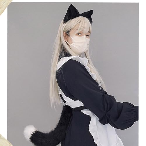 Bandeaux oreilles de chat en fourrure synthétique haut de gamme avec queue - 5