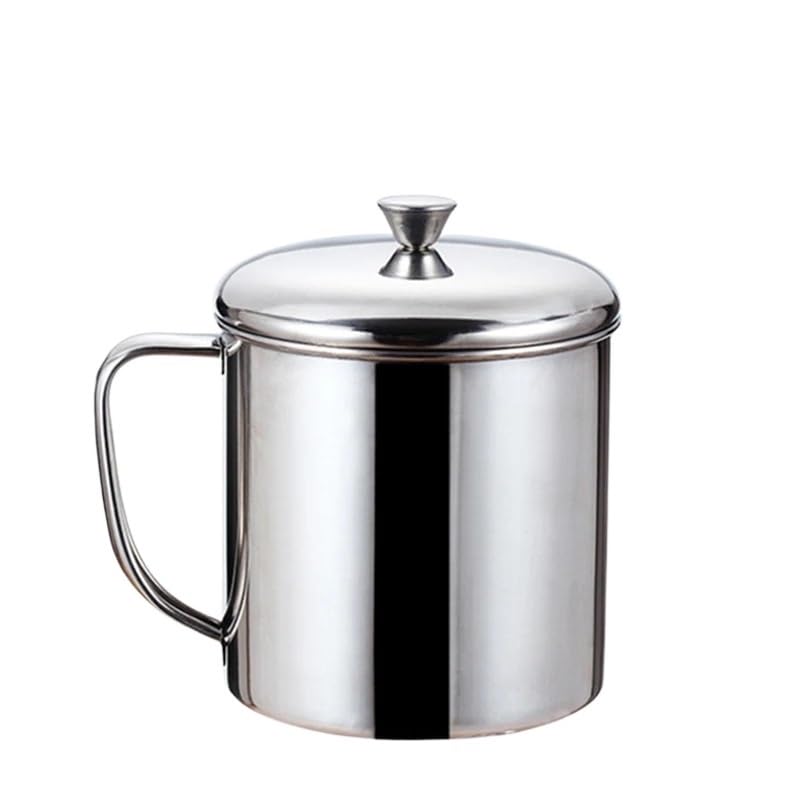 Outdoor roestvrij stalen campingbeker, dubbele laag matte metalen beker met handvat voor wandelen, rockklimmen, thee en koffie, lichtgewicht en geïsoleerde reismok voor buiten gebruik