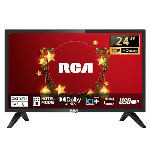 RCA Televisor 24 Pulgadas LED HD TV con Sintonizador Digital DVB-T/T2-C-S/S2, HDMI, Ci (Ci+), Reproductor Grabador USB, Modo Hotel (220 V, No Smart)