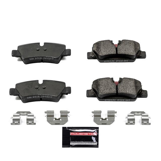 Image of PowerStop Rear Brake Pads for Mini Cooper 2014-24 - Z23 Carbon-Fiber Ceramic Brake Pads with Installation Hardware, Z23-1800