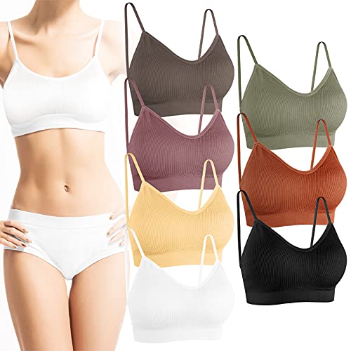 PLULON 7 Pezzi Reggiseno Sportivo Senza Ferretto con Spalline Imbottite Rimovibili e Regolabili Reggiseni Sportivi da Donna