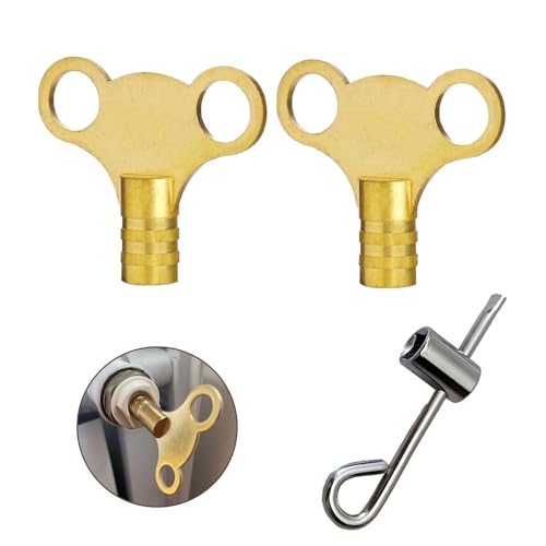 Zolventiq 3 Pcs Solid Brass Radiator Bleed Key - 5mm Radiator Key for Venting and Bleeding, Heavy Duty Radiators Plumbing Bleed Keys, UK Radiators Valve Clock Keys