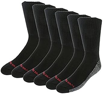 Wolverine Men's 6 PACK ST BOOT SOCK BLACK, Large