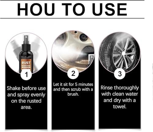 Remover Spray for Metal, 2026 Upgrade Multipurpose Rust Stain Remover, Heavy Duty Metal Cleaner,Fast Acting Heavy Duty Rust Dissolver for Cars, Tools, Bolts & More — view 5