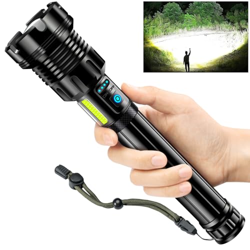 Glarylight Taschenlampe Led Aufladbar, 990000 Lumen Extrem Hell Taschenlampen 24H+ Stunden Lange Betriebsdauer Flashlight, 9 Lichtmodi, Zoombar, IPX7...
