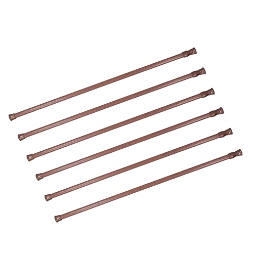 6 Pack Spring Tension Curtain Rod, 23.6-43.3 Inches Tension Rods Cupboard Bars Adjustable Spring Steel Tensions Rod Shower Rod Closet Rod