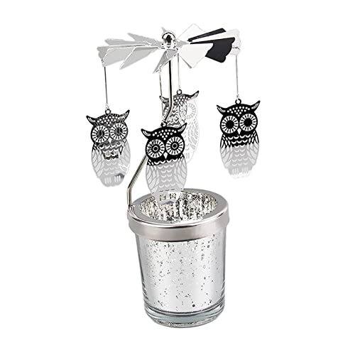 Colcolo Tea Light Candle Holder Rotating Candlestick For Christmas Festive Party Favor, Owl #TOP1