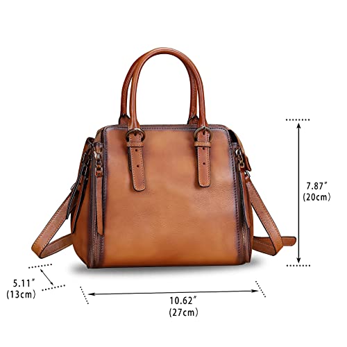 Image of Genuine Leather Handbags Satchel for Women Purse Vintage Handmade Top-Handle Crossbody Shoulder Bag