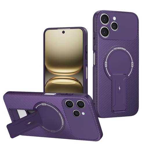 Jiajihua Case Compatible with Tecno Spark 40 4G Camera Protection Magnetic Kickstand Bracket 2 in 1【TPU+PC】 Drop Shockproof Purple