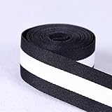  Suncoolla 5M/8M Länge 3cm Breit Polyester Nähen Gurtband, Fischseidenfaden Leinwandbindung Streifen Gurtband (Schwarz-weißer Streifen, 8MX3CM)