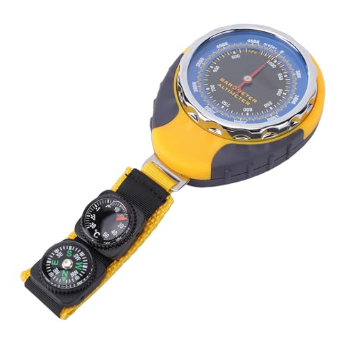 Fafeicy Altimetro Multifunzione, Barometro, Bussola e Termometro Quadrante Analogico 4 in 1, per Escursionismo Alpinismo 0-16400ft -22 a 122F 580-1040hPa Strumento di Navigazione