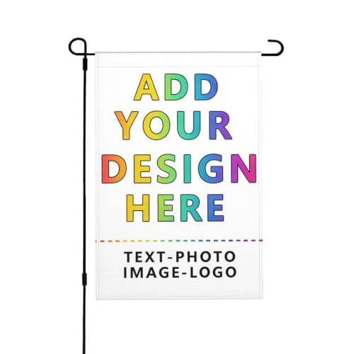 Custom Garden Flag for Outdoor Personalized Yard Flags Decor Customized Flag Add Your Own Picture Text House Lawn Banner Double Sided Home Wall Decoration 12.5x18 28x40