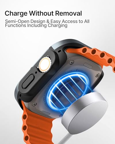 Image of Fullmosa Rugged Armour Hybrid Watch Case Compatible for Apple Watch Series 11 10 9 8 7 Ultra3 2 1, Shockproof Resist Bumper iWatch Cover, Black