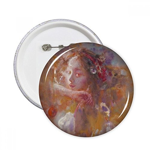 Le cadeau d'Orange XJJ peinture à l'huile badge rond artistique pour offrir