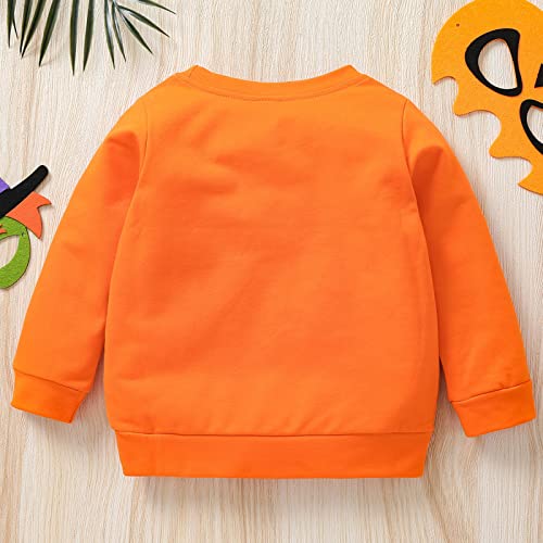 Betadog Kids Pumpkin Tee Boys Long Sleeve Halloween Graphic T Shirt Girl Kids Halloween Skeleton Graphic Clothes4