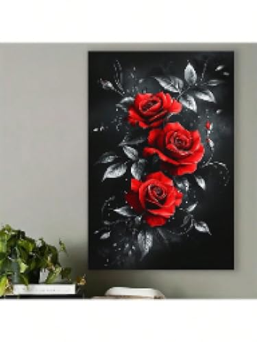 Décoration de salon moderne avec ce grand tableau rose rouge chic - 3