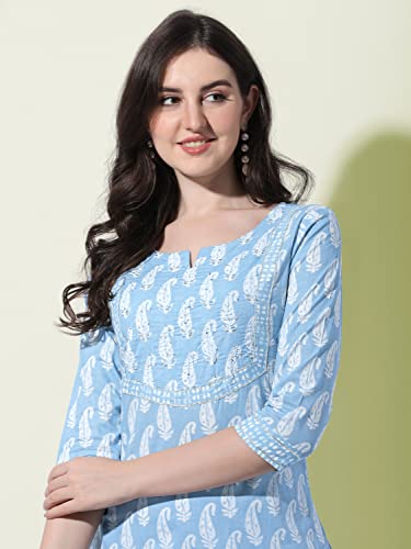 Image of MIRCHI FASHION Pure Cotton Women Straight Printed Kurti Set with Dupatta & Pant
