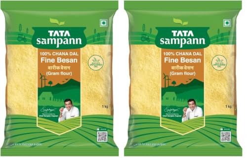 Image of Tata Sampann 100% Chana Dal Fine Besan, Gram Flour, 1 Kg (Pack of 2)
