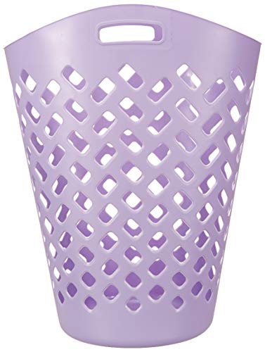 Image of Cello Flexi Multipurpose Plastic Laundry Basket, Purple, 50 Ltrs | Lightweight and Portable | Storage Organizer | Convenient Handling | Useful For Storing Clothes, Toys, Books