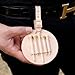 Leather Golf Tee Holder with 10 Wooden Tees, Round Bag Tag,Laser Engraving,Embossing,Personalized Customization Handmade Golf Accessories,Gifts For Him (Natural(undyed))