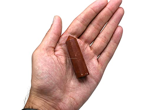 Image of Crystal Heaven Certified Crystal Tower Obelisk Point for Chakra, Healing and Balancing - AAA Grade Original Certified Gemstone Agate for Reiki Meditation Yoga Spiritual (2-3 Inches, Red Jasper)