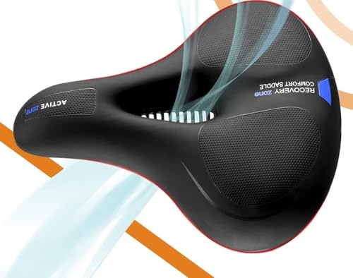 Image of Gadget Deals- Cycle Seat | Cycle seat Cushion | with Red Reflective Safety Strip Universal Memory Foam Waterproof Breathable Shock Absorbing| Cycle Saddle | Cycle Saddle seat