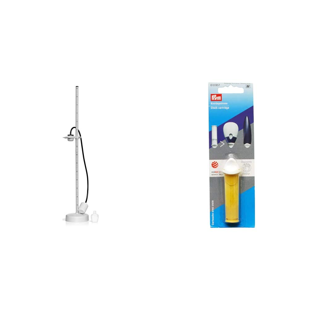Prym Ronde Rockabilly Plastique 80 cm Argenté/Gris Graduation & Cartouche de craie jaune pour ergonomic